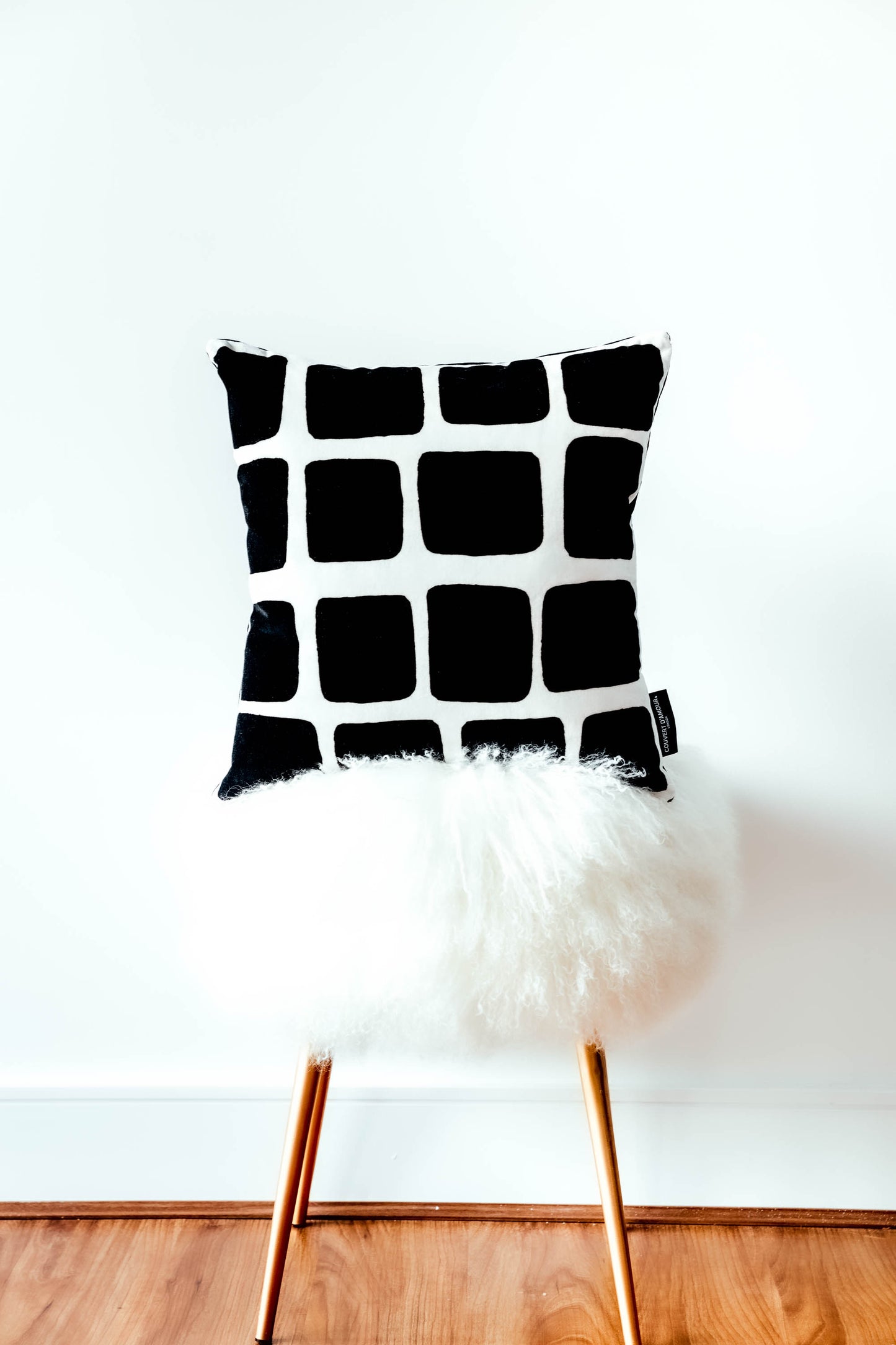 Monochrome Blocks | Velvet Cushion