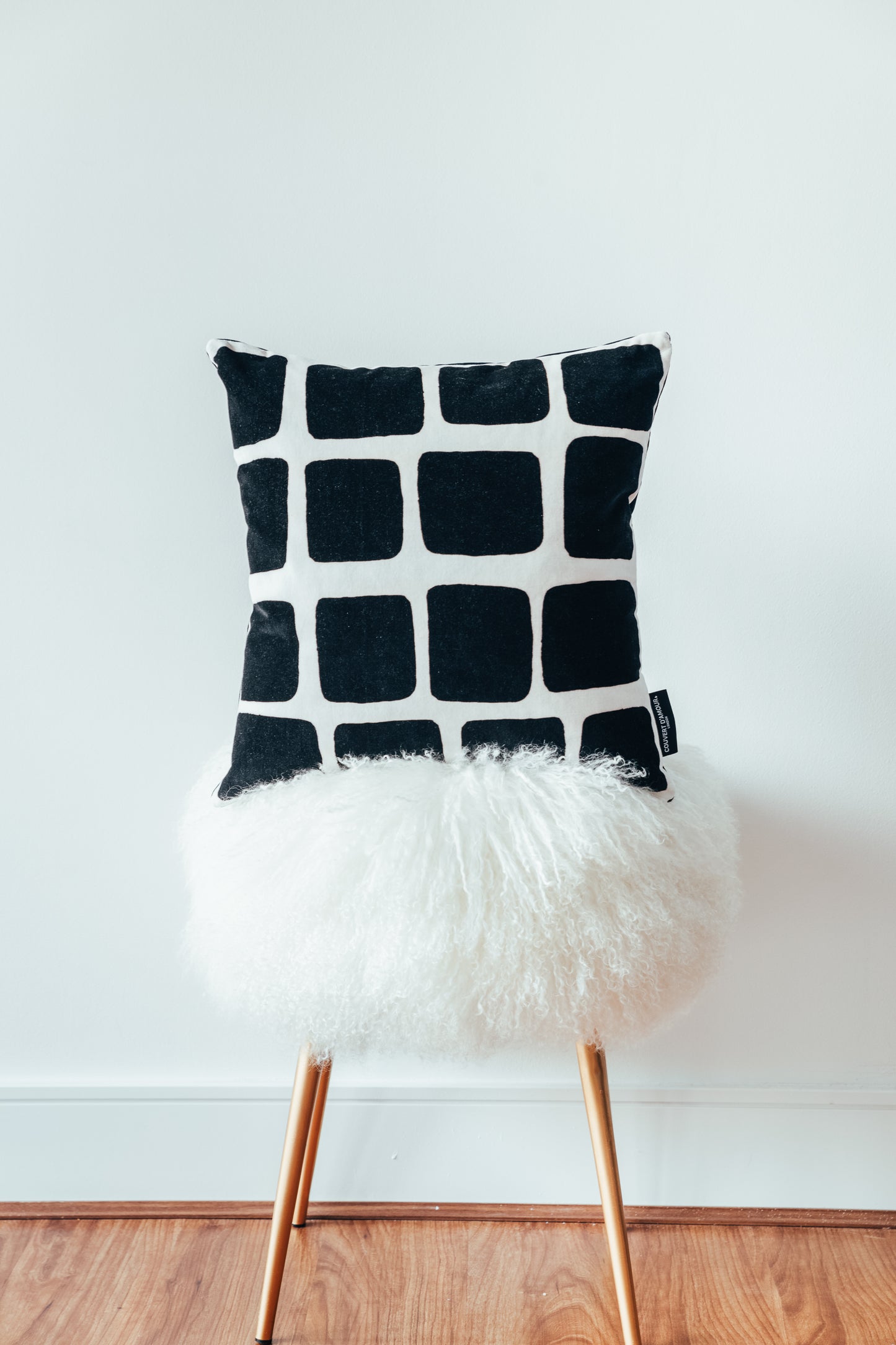 Monochrome Dots/Geo Lines/Blocks | Velvet Cushions (Pair)